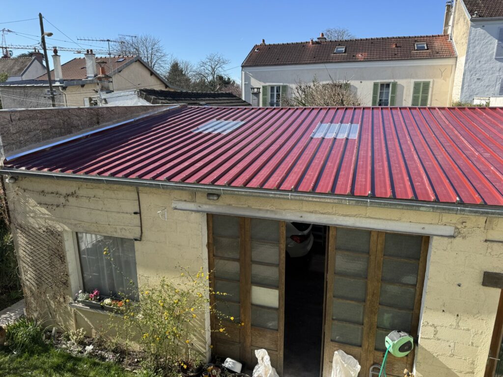 toiture bac acier suppression Cheminée , appenti à Fontainebleau - par Couvreur Schatz Jean Michel